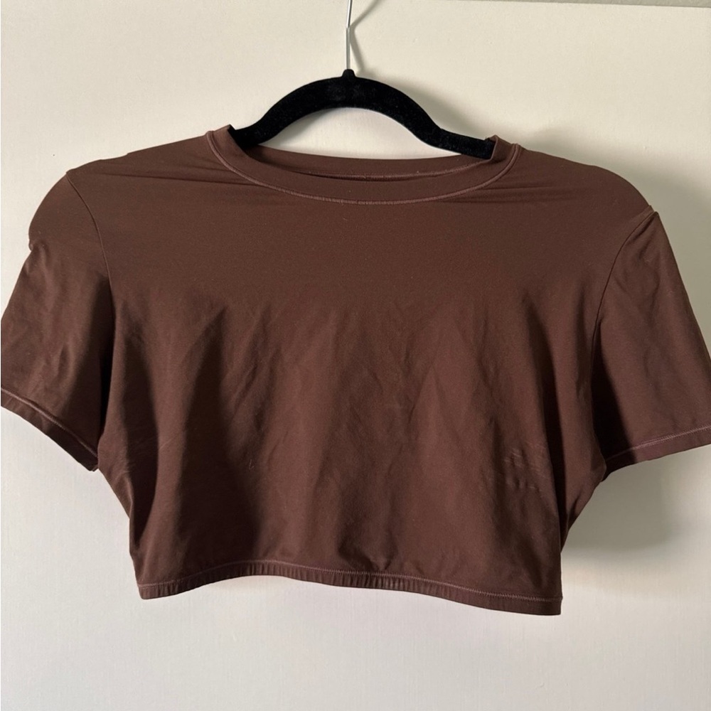 SKIMS Chocolate Brown Crop Top